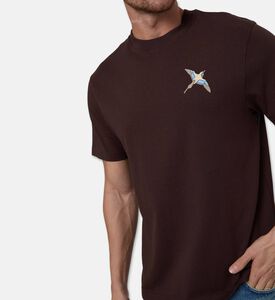 Axel Arigato Contrasting Embroidered Bird T-shirt, Model View