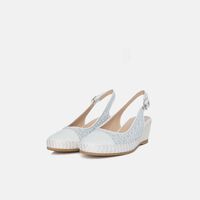 Patterned Slingback Wedges