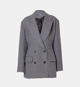 Houndstooth Double-breasted Blazer