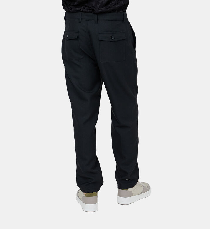 بنطال عريض الساقين بخصر متوسط