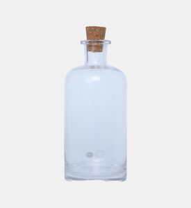 إبريق زجاجي شفاف بإغلاق فلين طبيعي