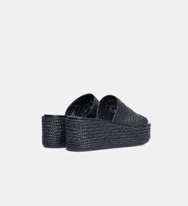 صندل بنعل سميك منسوج