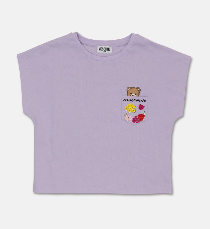 Moschino BKT Floral-embroidery Printed Bear T-shirt, Packshot View