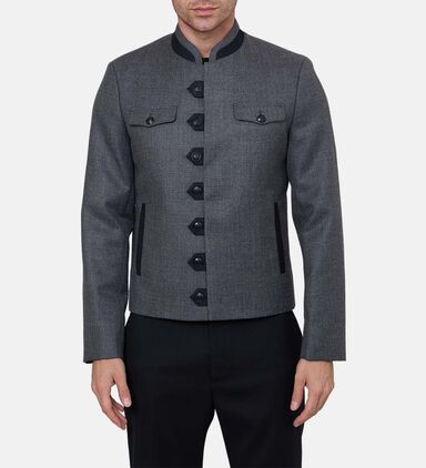 Wool Long-sleeve High Neck Jacket