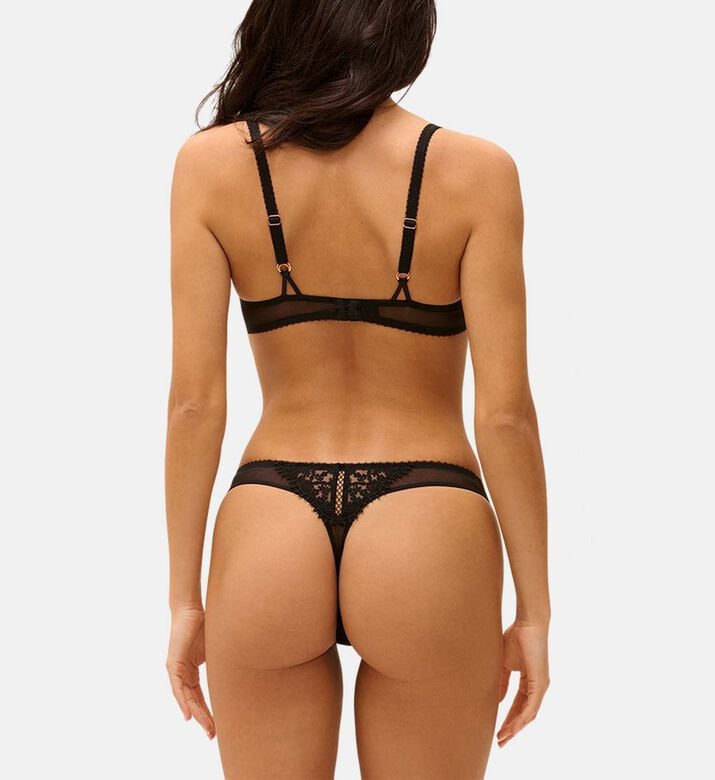 Sheer Lace Floral Scalloped Edges Mid-rise Tanga Sheer Lace Floral Scalloped Edges Mid-rise Tanga
