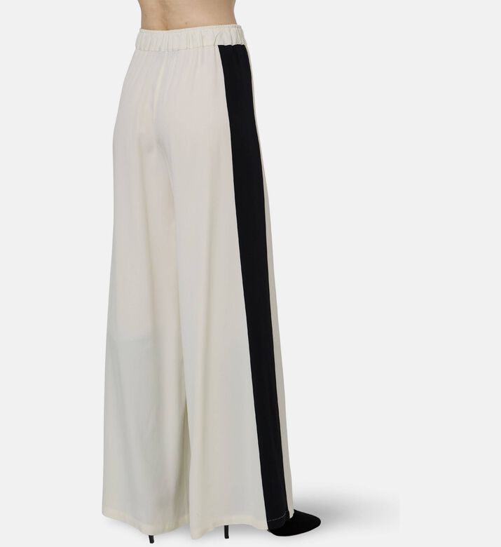 Beatrice B Side Stripe-print Wide-leg Pants, Model View