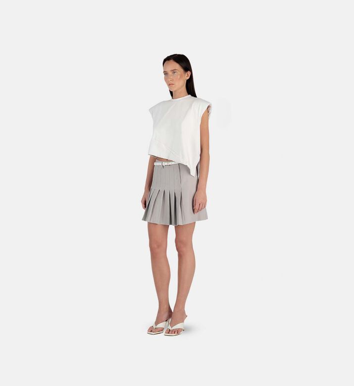 Sleeveless Built-in Shoulder Pads T-shirt