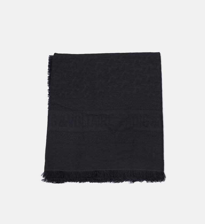 Jacquard Logo Frayed-finish Scarf