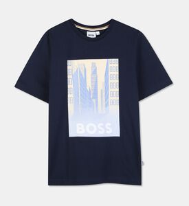 Boss 3d-effect Graphic Jersey T-shirt, Navy, 14y, Packshot View