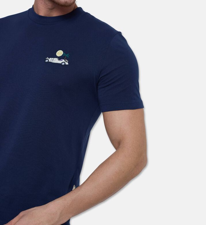 Jacob Cohen Embroidered Crewneck T-shirt, Dark-blue, Xl, Model View