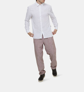 بنطال قطن كتان بخصر مطاطي