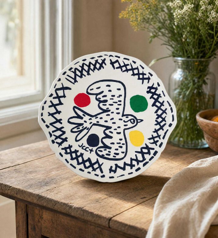 Gien Archipel Sentimental Cake Platter, Model View