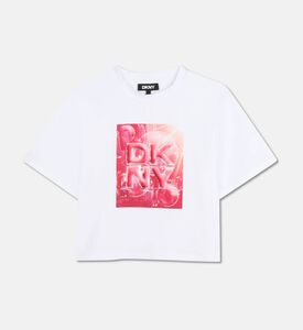 DKNY Logo-print Short-sleeve Crewneck T-shirt, Pink, 16y, Packshot View