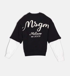 سترة طويلة الأكمام بتطريز شعار