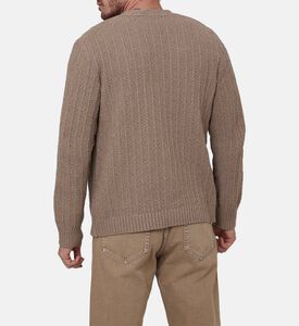 كارديغان طويل الأكمام قطن عضوي بياقة في