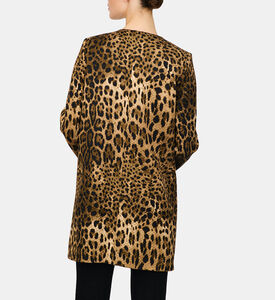 جاكيت بصف أزرار بطبعة حيوانات