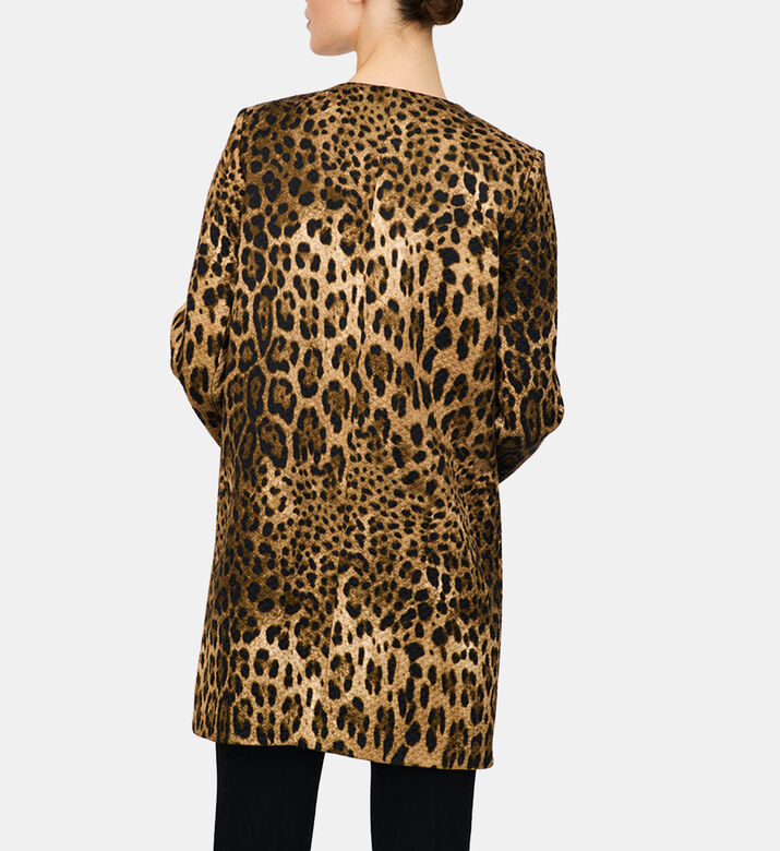 Animal-print Buttoned Jacket