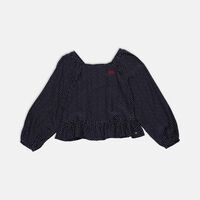 Polka-dot Pattern Square-neck Top