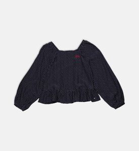 Polka-dot Pattern Square-neck Top