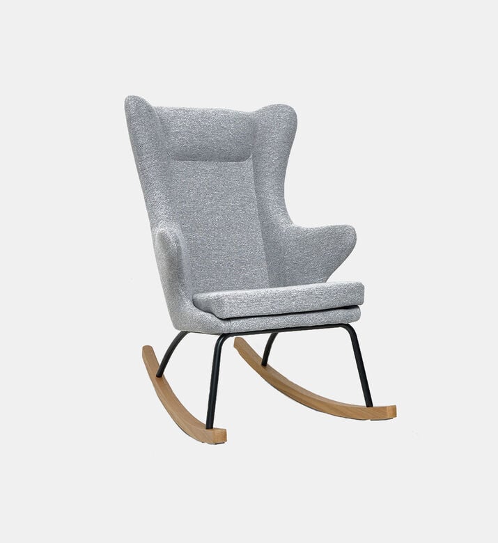 Home Deco and More Dolly Ash Wood Steel Rocking Chair, Grey, Packshot View Home Deco and More Dolly Ash Wood Steel Rocking Chair, Grey, Packshot View