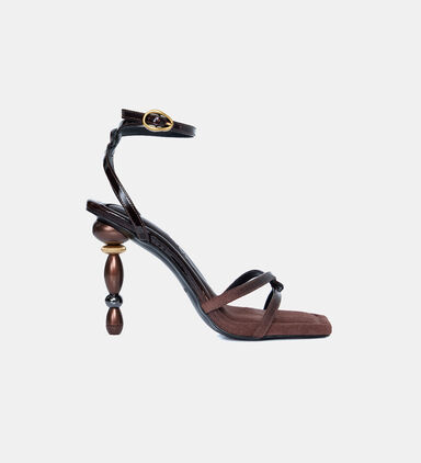 Maddie Suede Patent Leather Sandals