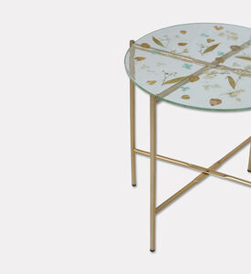 Home Deco and More Knock-down Stand Round-top Table, Clear, 44-cm, Packshot View