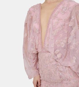 Embellished Wide Sleeves Gown