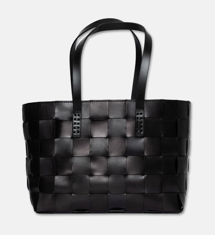 Dragon Diffusion Japan Handwoven Leather Tote Bag, Black, Packshot View