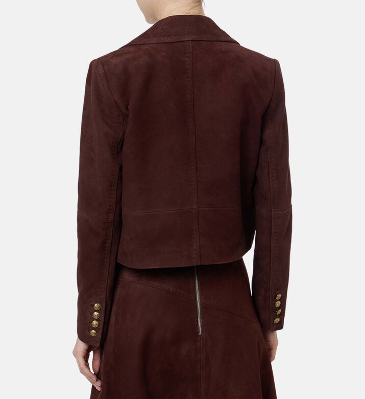 Alice and Olivia Avery Structured Cropped Blazer, Model View