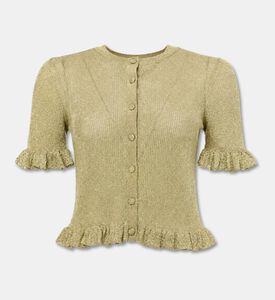 Ba&sh Ruffled Metallic Knit Cardigan, Packshot View