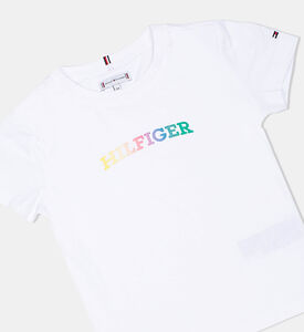 تيشيرت قطن بلوغو أحرف العلامة للبنات