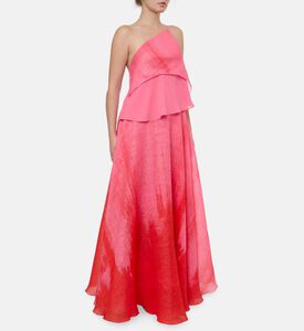 Blue For Burgundy Brushstroke A-line Midi Skirt, Model View