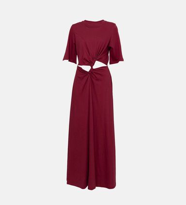 Short Sleeve Cut-out Midi Dress