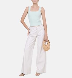 بلوزة توري بدون أكمام مضلعة