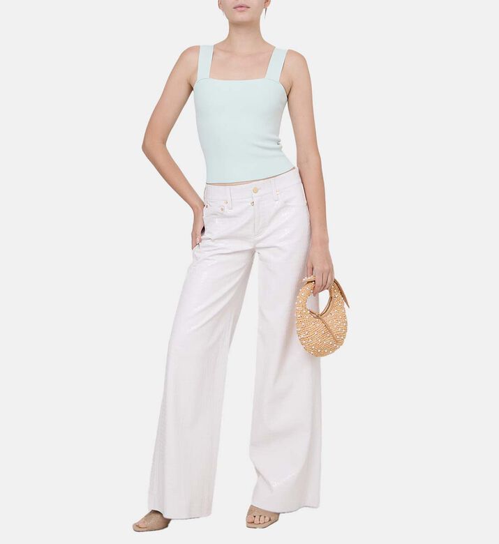 بلوزة توري بدون أكمام مضلعة