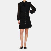 Pleated Mini Shirt Dress