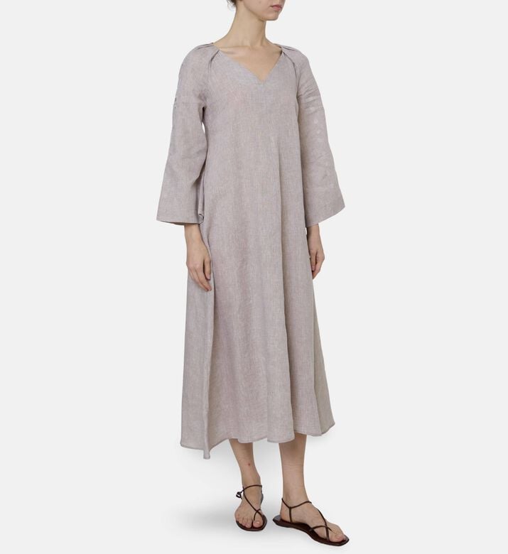 Beatrice B Linen V-neck Maxi Dress, Model View