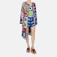 Crochet Full-length Granny Squares Cardigan