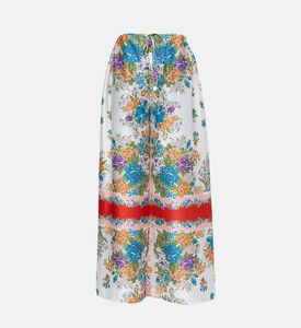 بنطال بوير واسع بزخارف زهرية