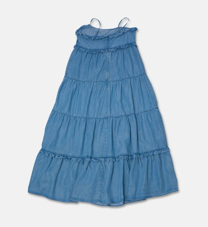 Michael Kors Ruffle-detail Sleeveless Denim Dress, Packshot View