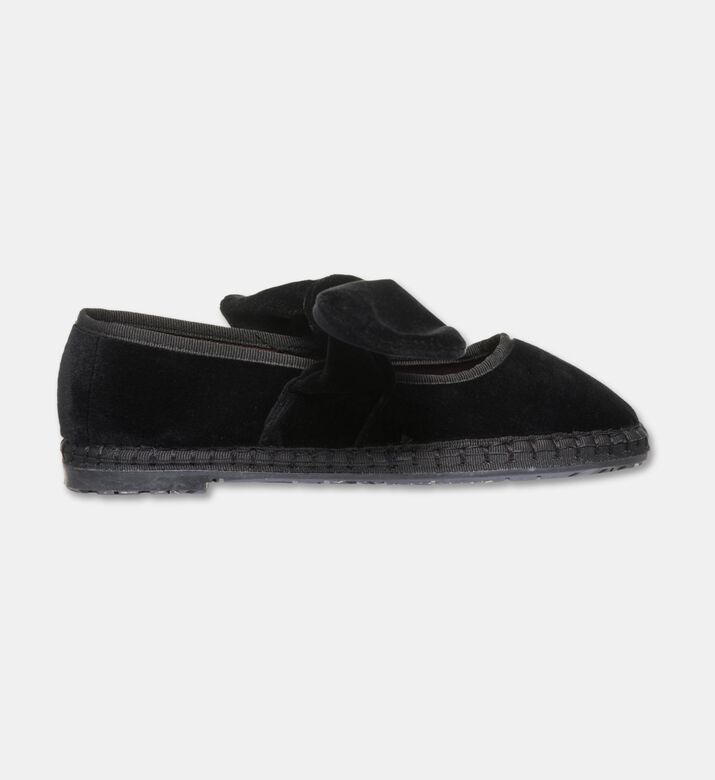 Flabelus Lyra Velvet Bow Slippers, Black, Eu-41, Packshot View