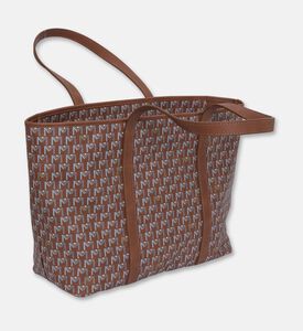 Maya.M All-over Monogram Large Zip Tote Bag, Terracotta, Packshot View