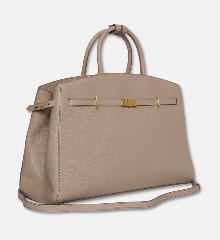 Demellier The Hudson Leather Handbag, Taupe, Packshot View