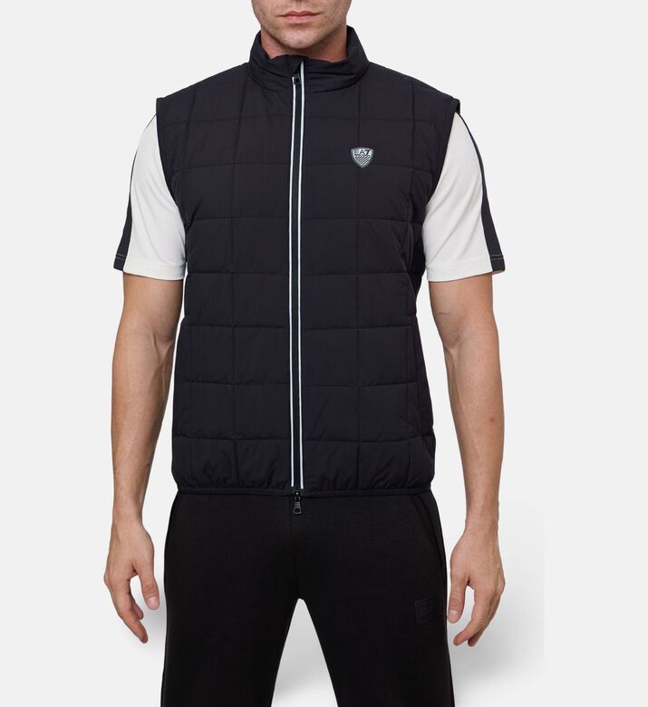 EA7 Padded Quilted Vest, Black, L, Model View