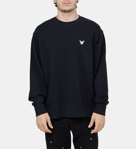 Cotton Bird-detail Crewneck Sweatshirt