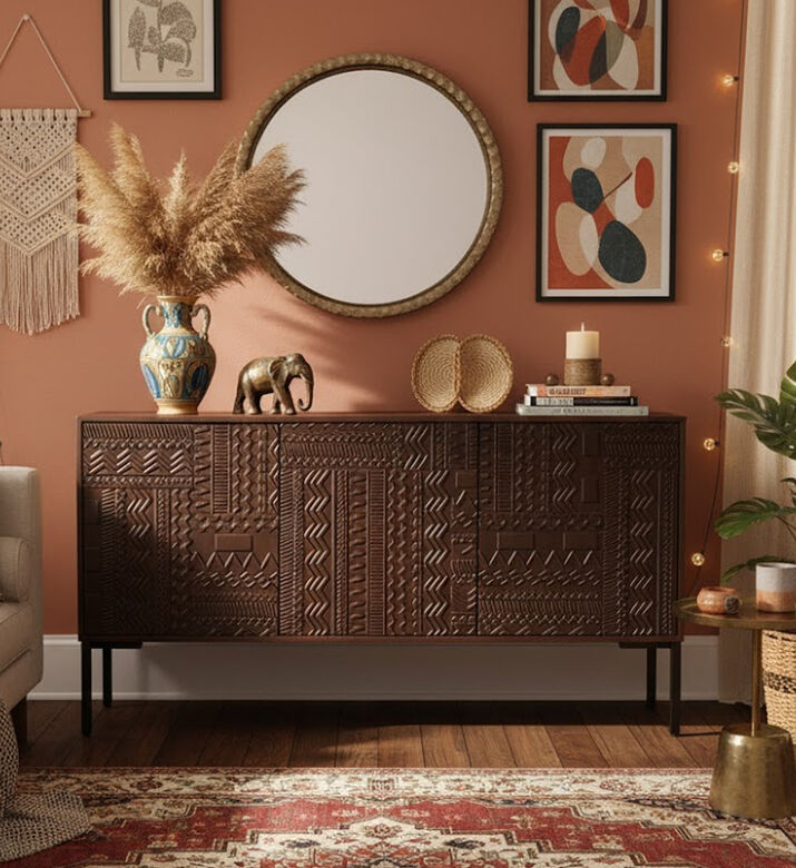 Home Deco and More Kalry Wood Sideboard, Packshot View