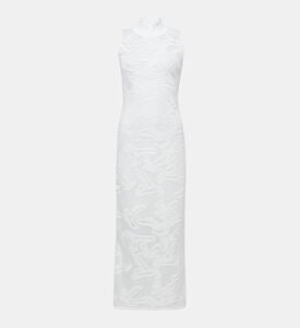 Sheer Jacquard Midi Gown Sheer Jacquard Midi Gown