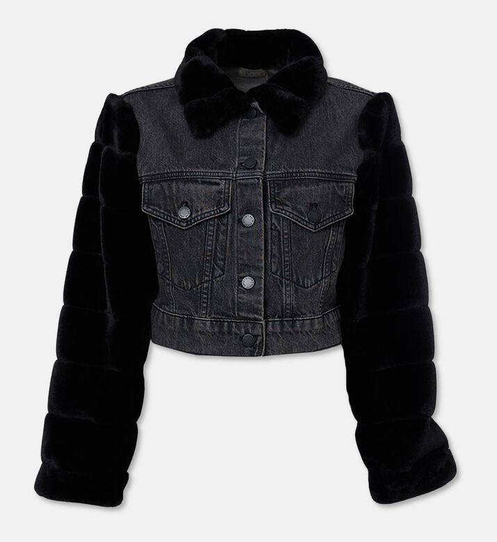 Alice and Olivia Corey Hooded Cropped Cardigan, Packshot View