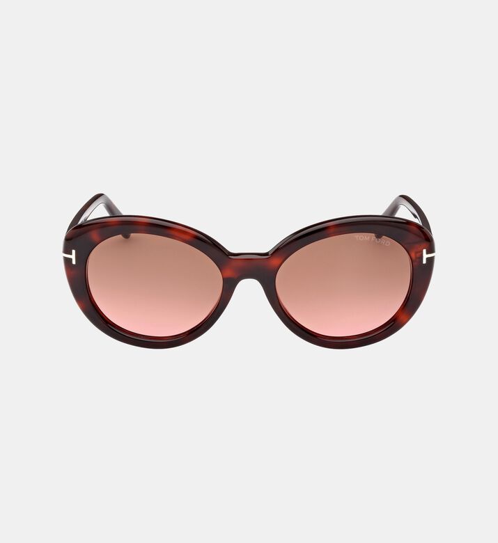Tortoiseshell Round-shaped Sunglasses 55