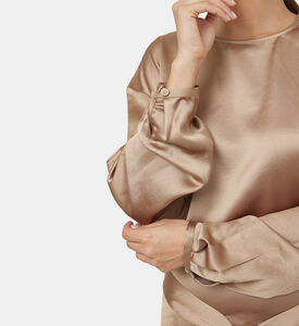 روبي الساتان فستان طويل